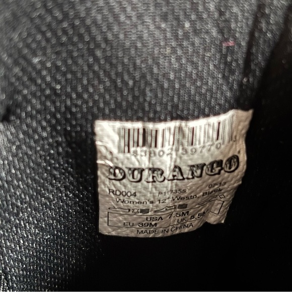 Durango Crush Bling Seqin Crackle Black Leather Boho Western Boots - Picture 11 of 11